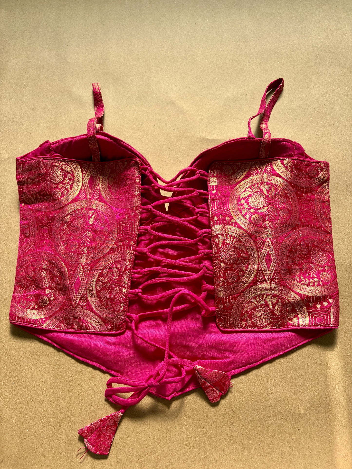 Pink Silk Corset blouse