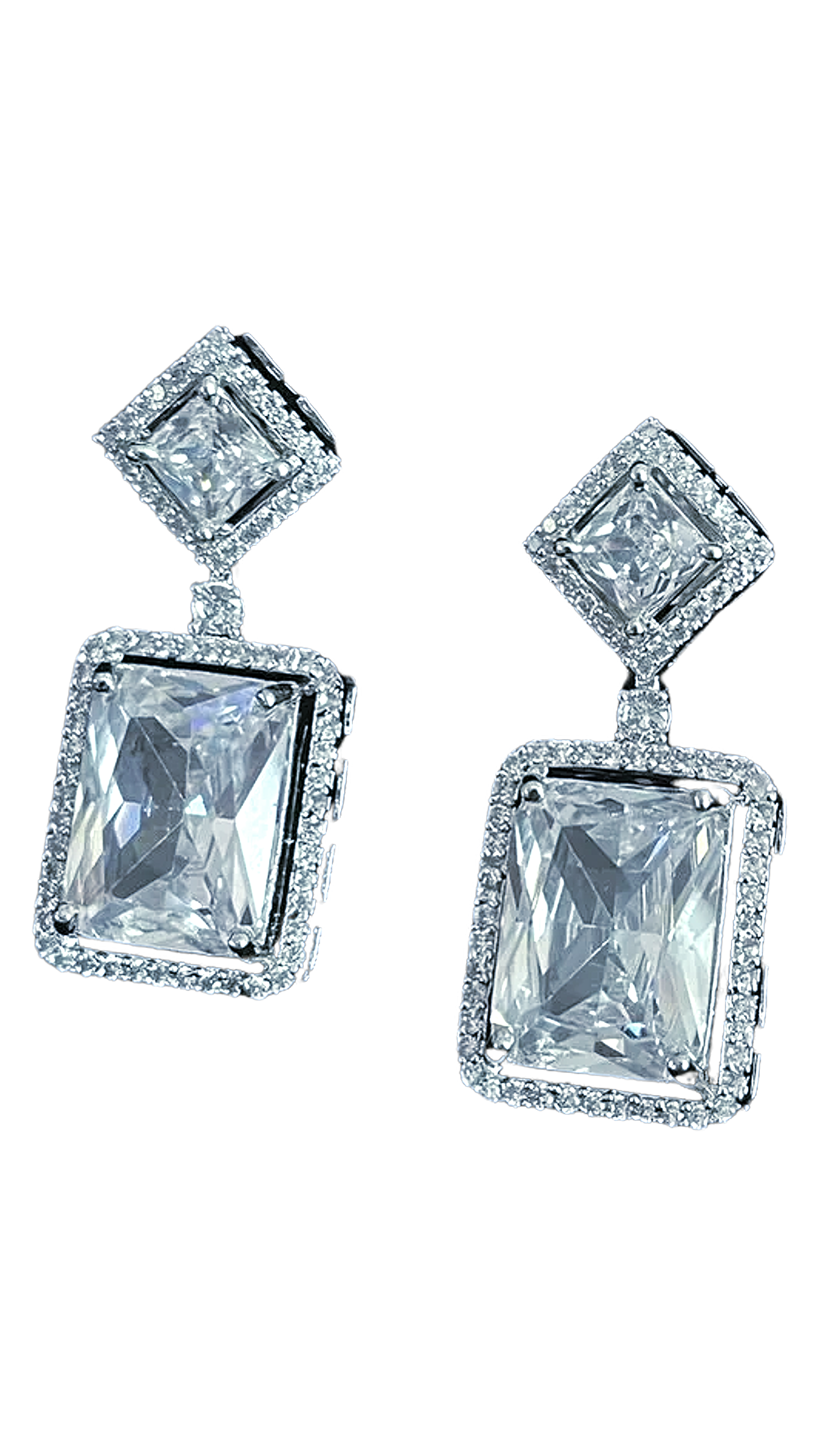 White Color Statement American Diamond Necklace Set