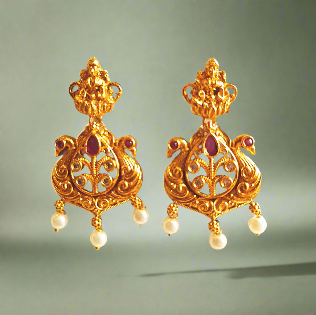 Temple Design 1 Gram Gold Plated Earrings
