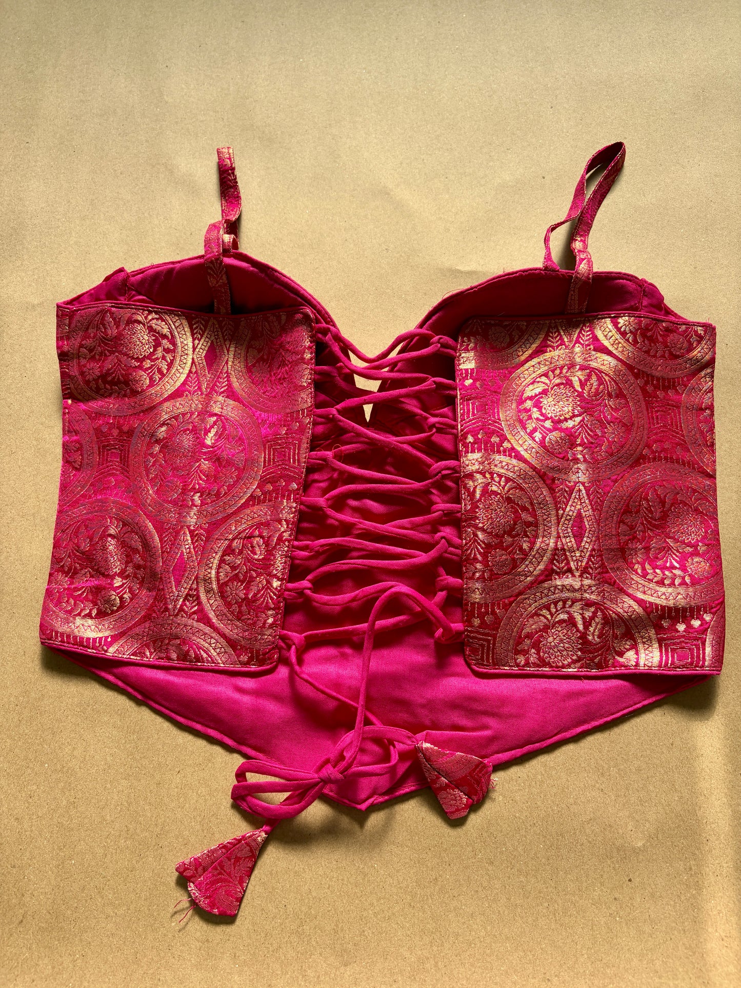 Pink Silk Corset blouse
