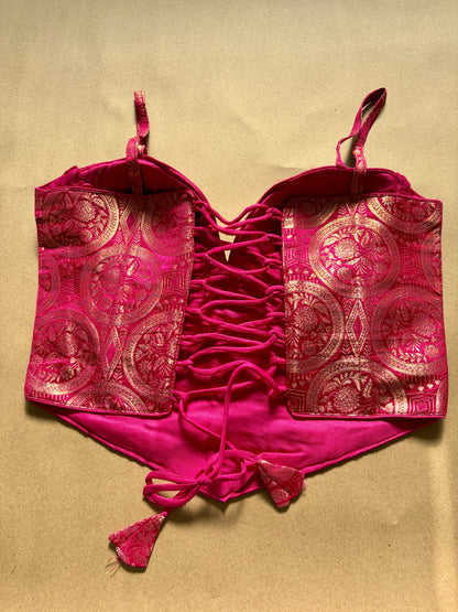 Pink Silk Corset blouse