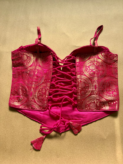Pink Silk Corset blouse