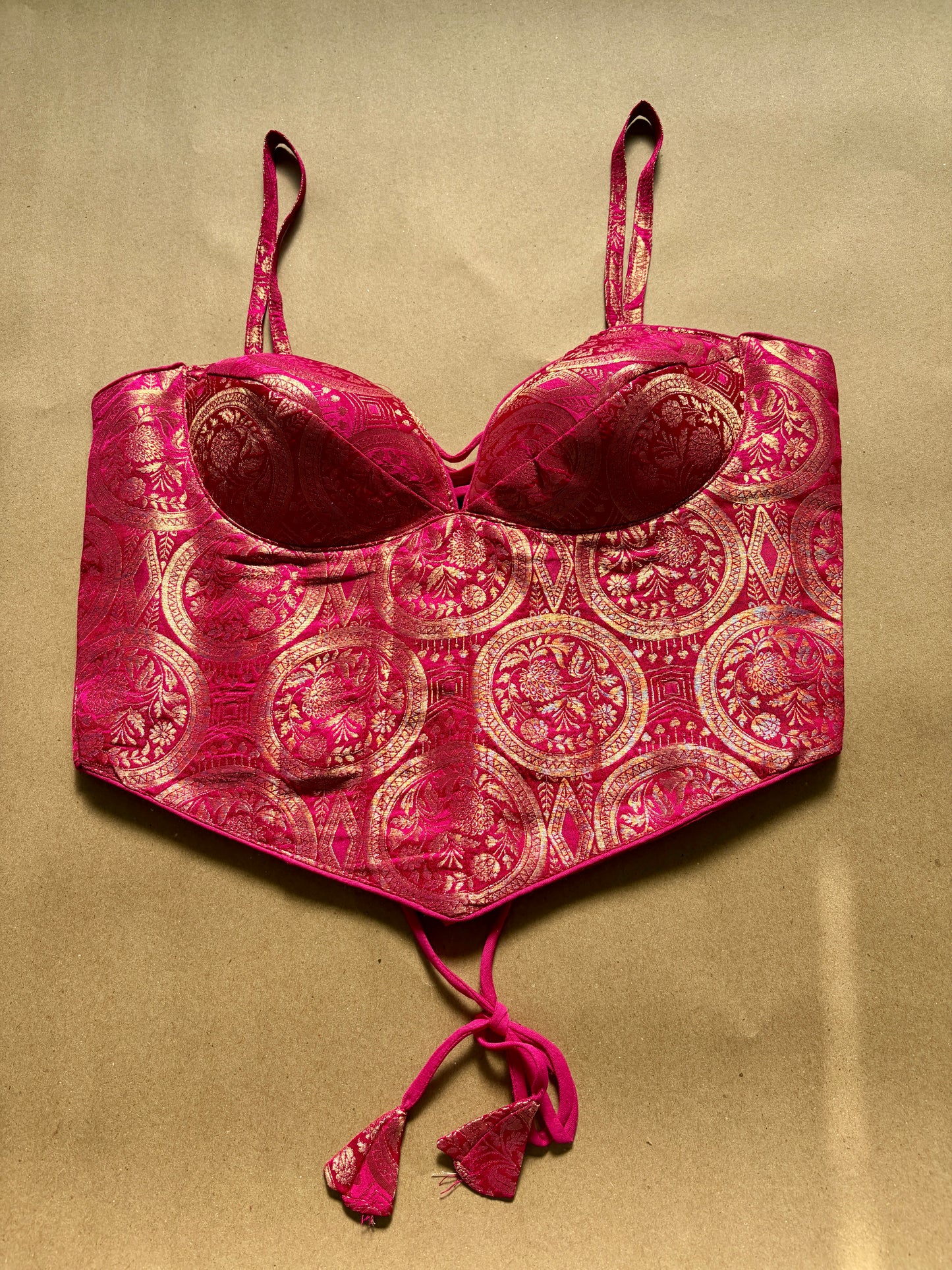 Pink Silk Corset blouse