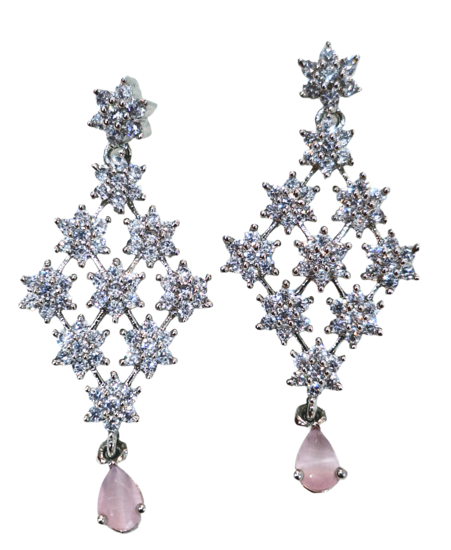 Pink American Diamond Choker Necklace Set With Maang Tikka