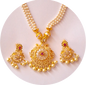 Pearl American Diamond 1 gram Gold plated Long NecklaceSet