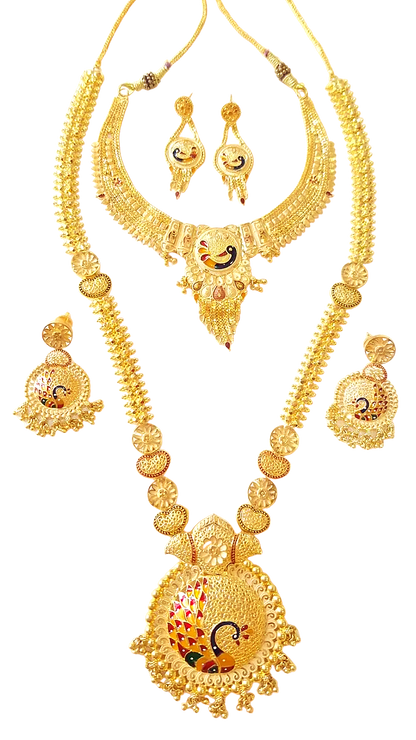 1.5 Gram Gold Plated Necklace Set Plus Rani Har NeckLace Set Combo