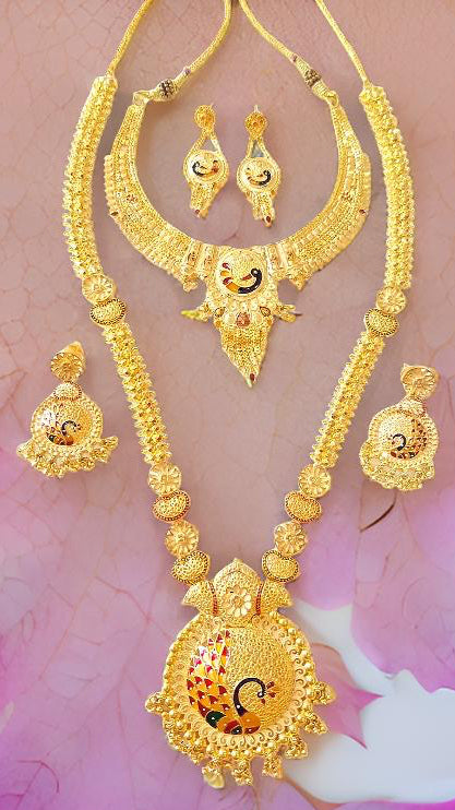 1.5 Gram Gold Plated Necklace Set Plus Rani Har NeckLace Set Combo