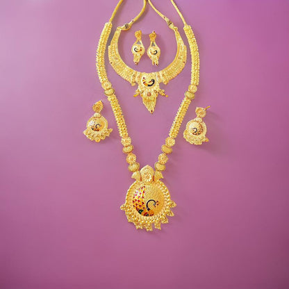 1.5 Gram Gold Plated Necklace Set Plus Rani Har NeckLace Set Combo