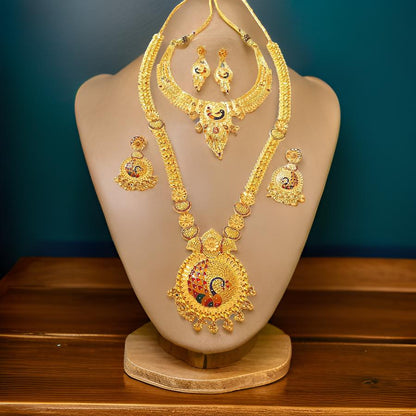 1.5 Gram Gold Plated Necklace Set Plus Rani Har NeckLace Set Combo