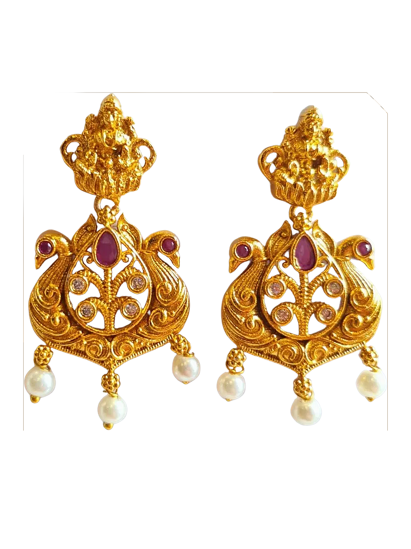 Temple Design 1 Gram Gold Plated Earrings