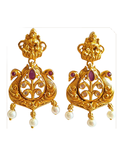 Temple Design 1 Gram Gold Plated Earrings