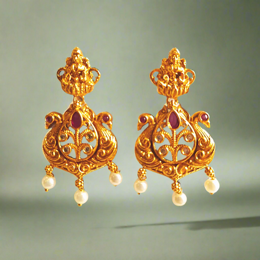 Temple Design 1 Gram Gold Plated Earrings