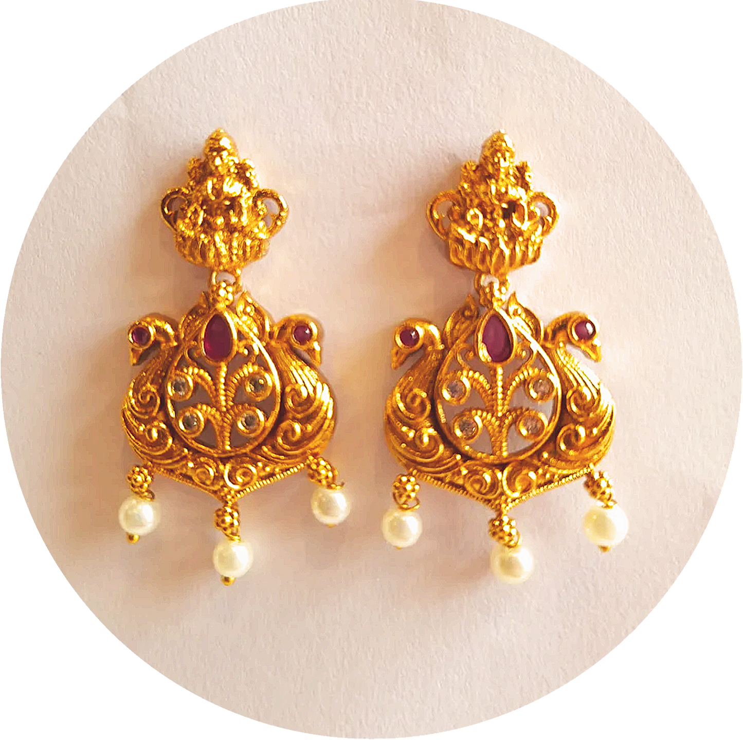 Temple Design 1 Gram Gold Plated Earrings