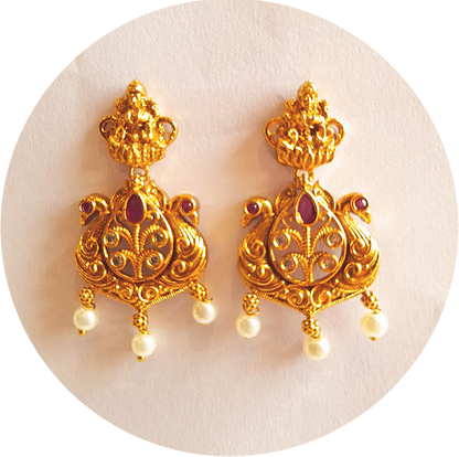 Temple Design 1 Gram Gold Plated Earrings