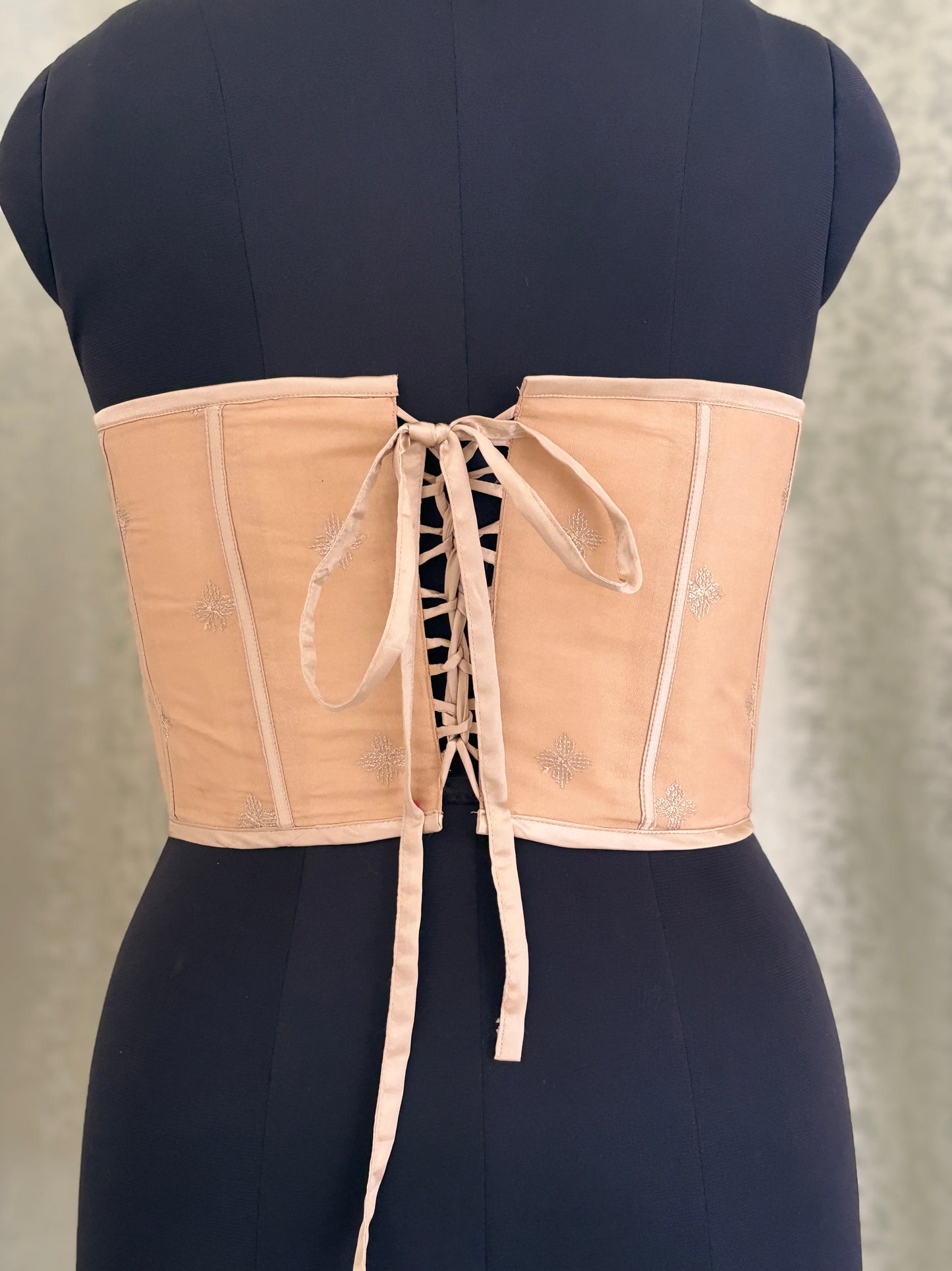 Designer Ivory Pleated Corset Top | Free Size Saree Blouse & Indo-Western Wear