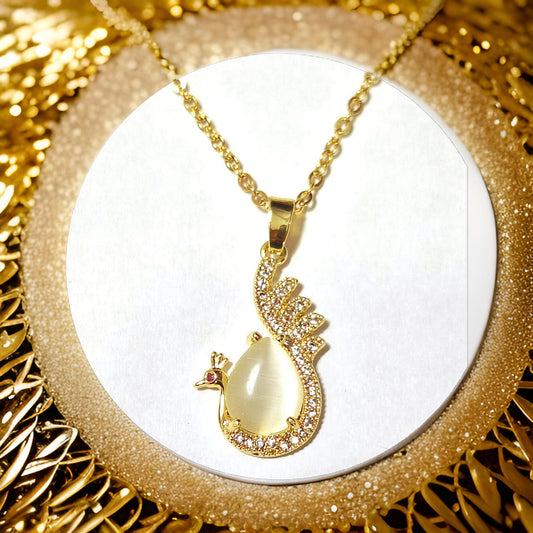 Peacock Pendant Anti Tarnish Gold plated Necklace Chain