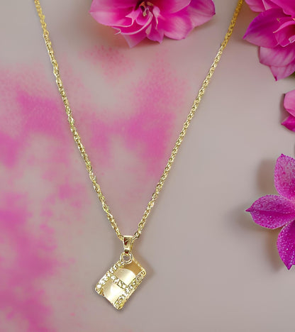 H Alpha Pendant Gold Plated Anti Tarnish Chain Necklace