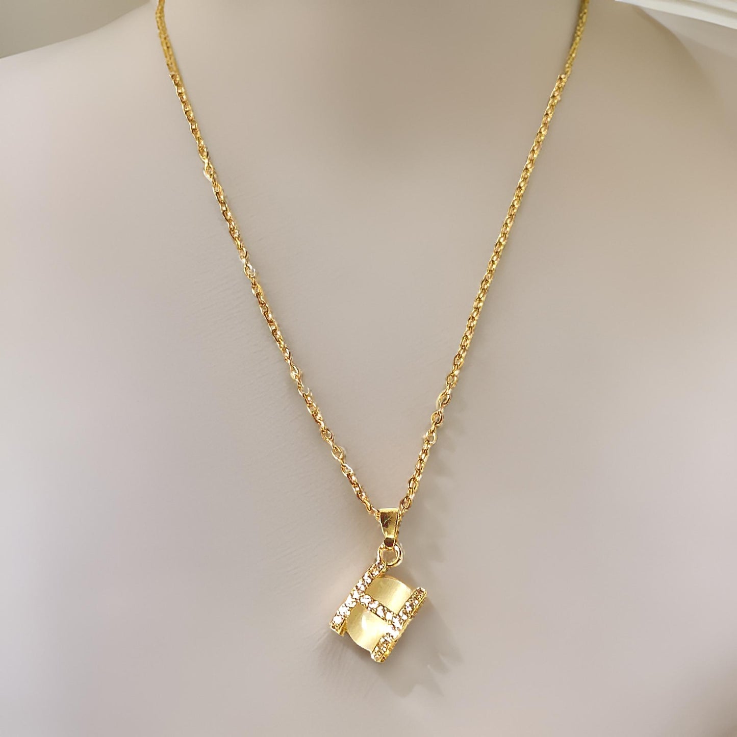 H Alpha Pendant Gold Plated Anti Tarnish Chain Necklace