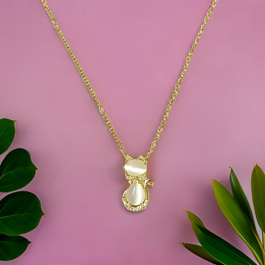 Kitty Pendant Anti Tarnish Gold Plated Chain Necklace