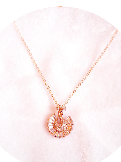 Rose Gold Peacock Anti Tarnish Chain Necklace