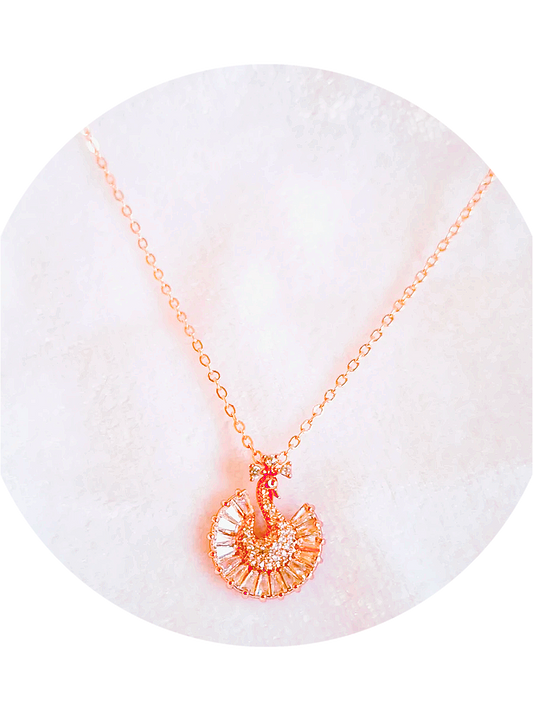 Rose Gold Peacock Anti Tarnish Chain Necklace