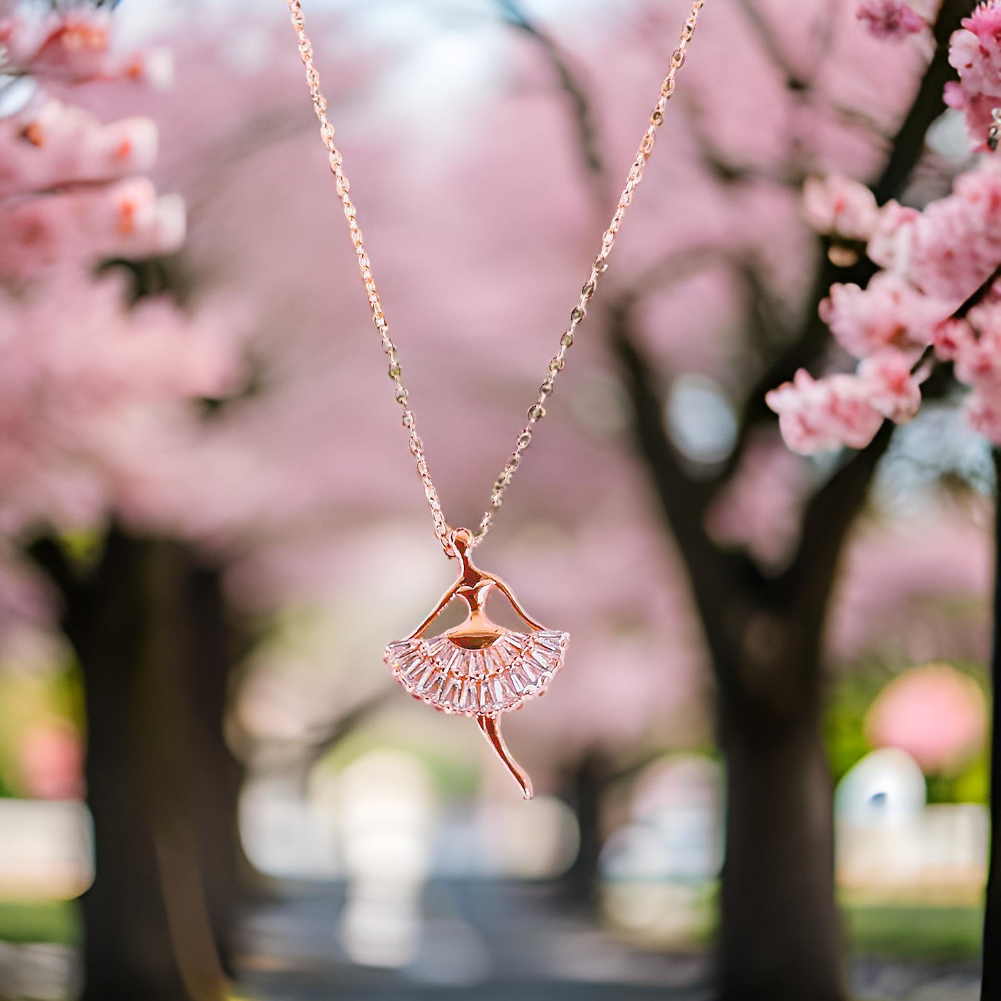 Rose Gold Plated Anti Tarnish Dancing Doll Chain.