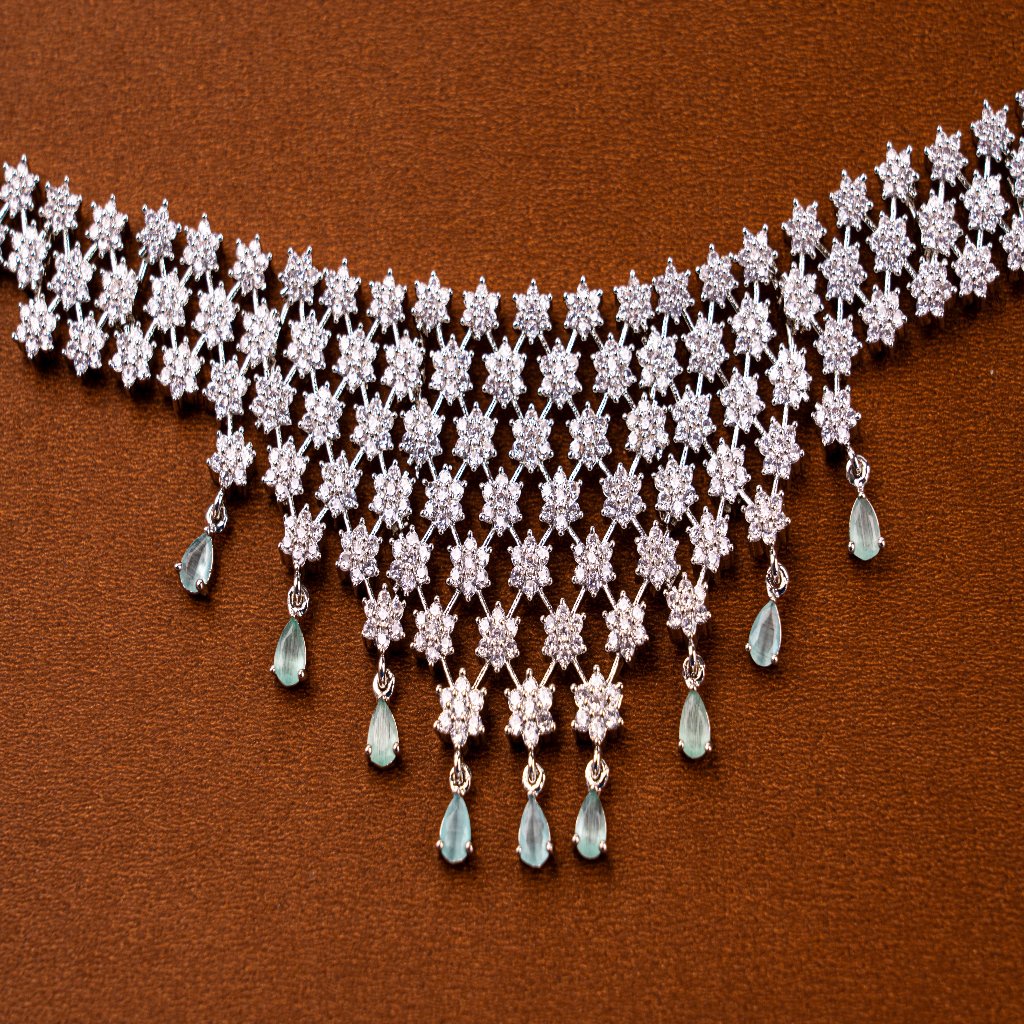 American Diamond Necklace set with bendi