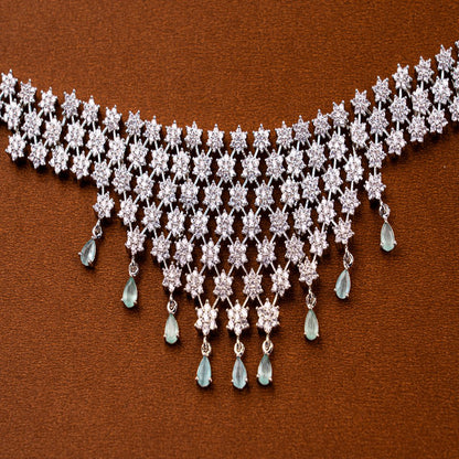 American Diamond Necklace set with bendi