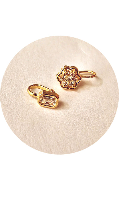 American Diamond 1.5 Gram Gold Plated Pressing NosePin Combo