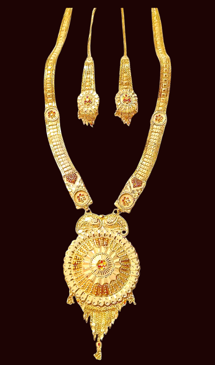 1.5 Gram Gold Plated Rani Haar Necklace Set