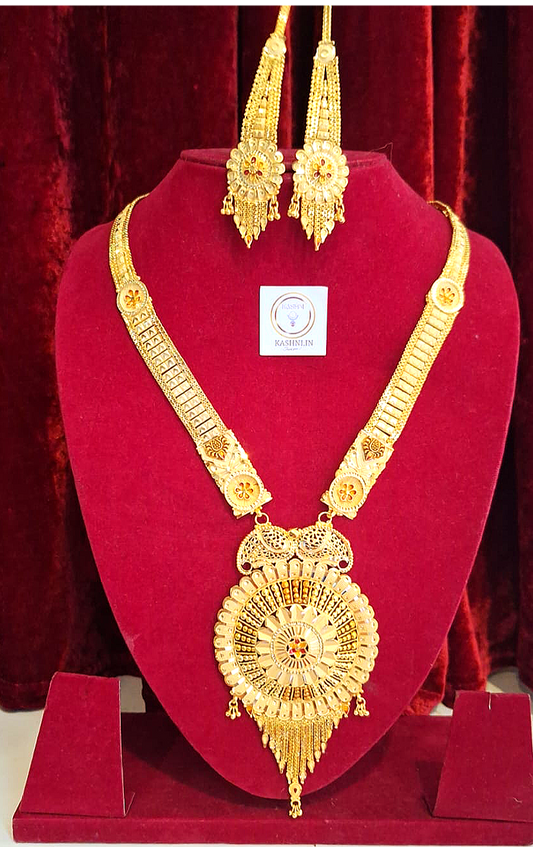 1.5 Gram Gold Plated Rani Haar Necklace Set
