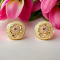 1.5 Gram Gold-Plated Flower Stud Earrings – Elegant Imitation Jewelry for Everyday Glam