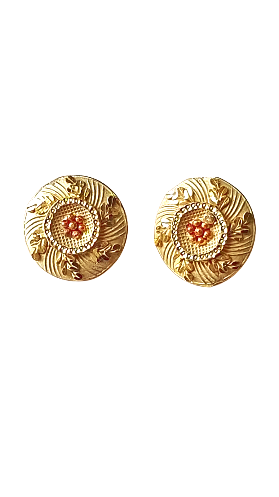 Flower desgin 1.5 Gram Gold Plated Stud Earrings