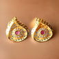 Leaves Design 1.5 Gram Gold-Plated Stud Earrings – Elegant Nature-Inspired Jewelry