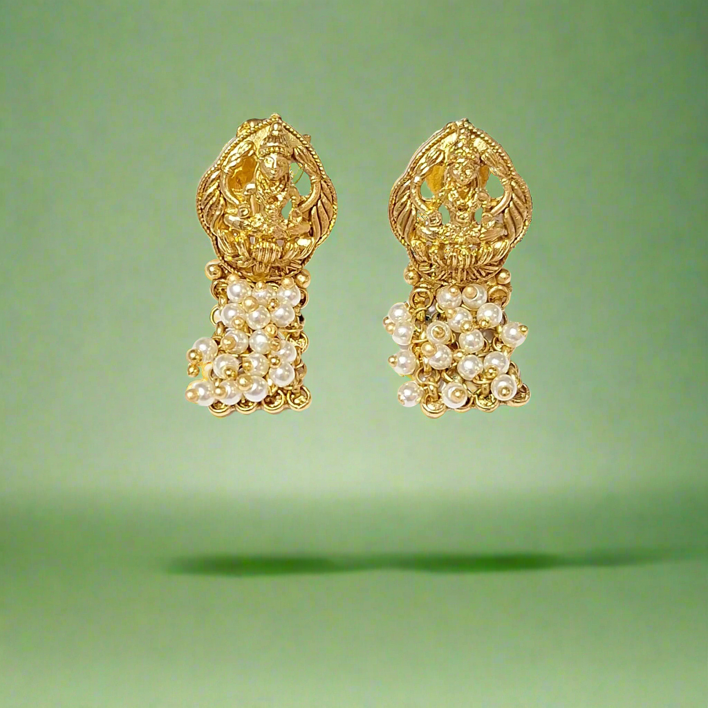 Temple Design Gold Plated Necklace Set