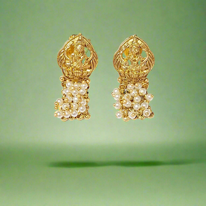 Temple Design Gold Plated Necklace Set