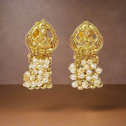 Temple Design Gold Plated Necklace Set