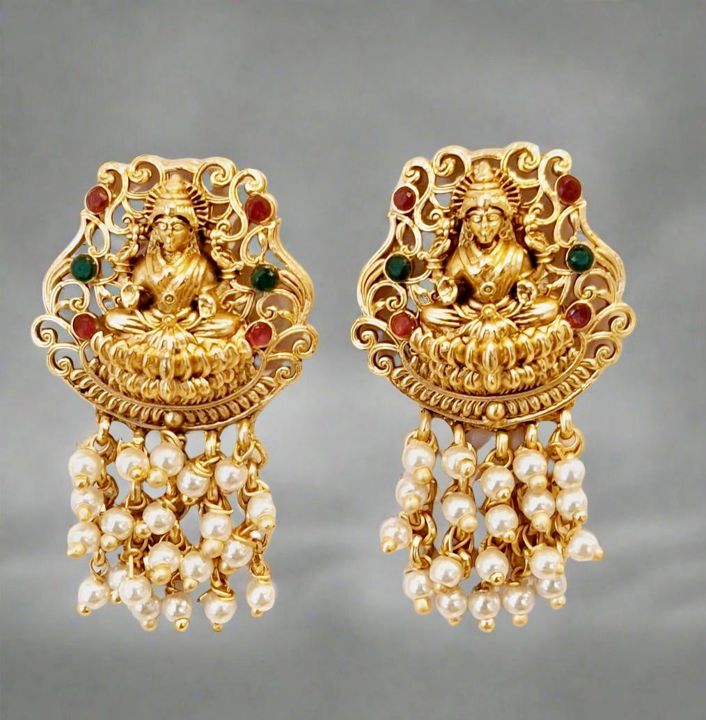 Temple Design one Gram Gold Plated Necklace Set
