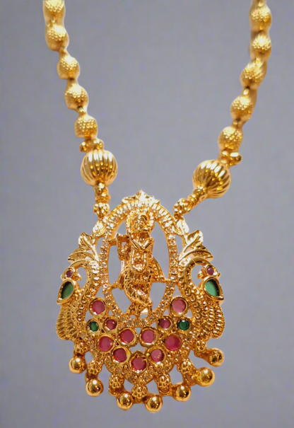 Krishna Temple Design 1.5 Gram Gold Plated Necklace