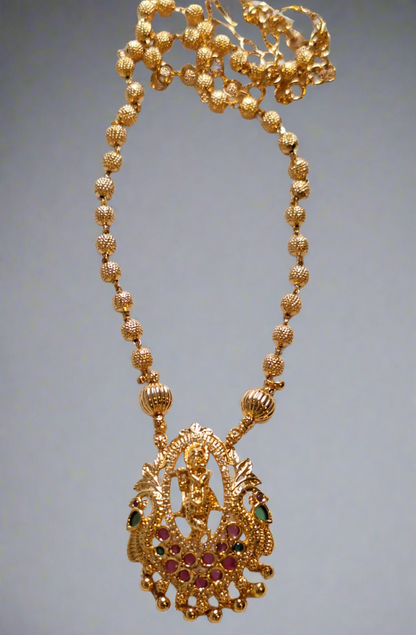 Krishna Temple Design 1.5 Gram Gold Plated Necklace