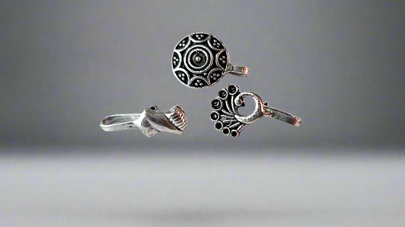 Oxidized Silver Nose Pin Combo