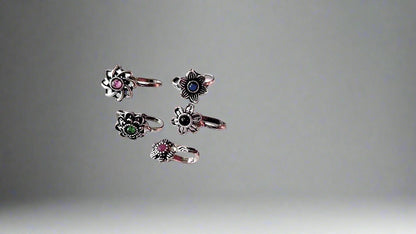 Oxidized Silver Nose Pin Combo