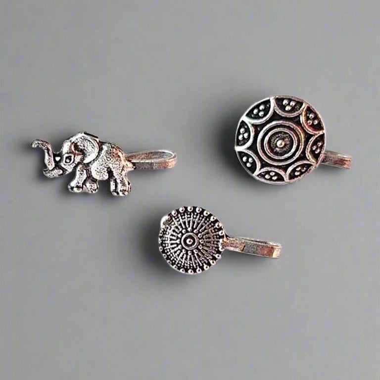 Oxidized Silver Nose Pin Combo