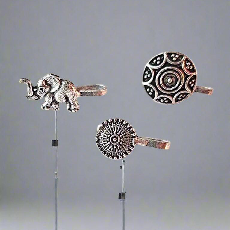 Oxidized Silver Nose Pin Combo