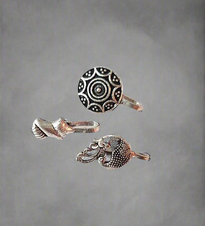 Oxidized Silver Nose Pin Combo