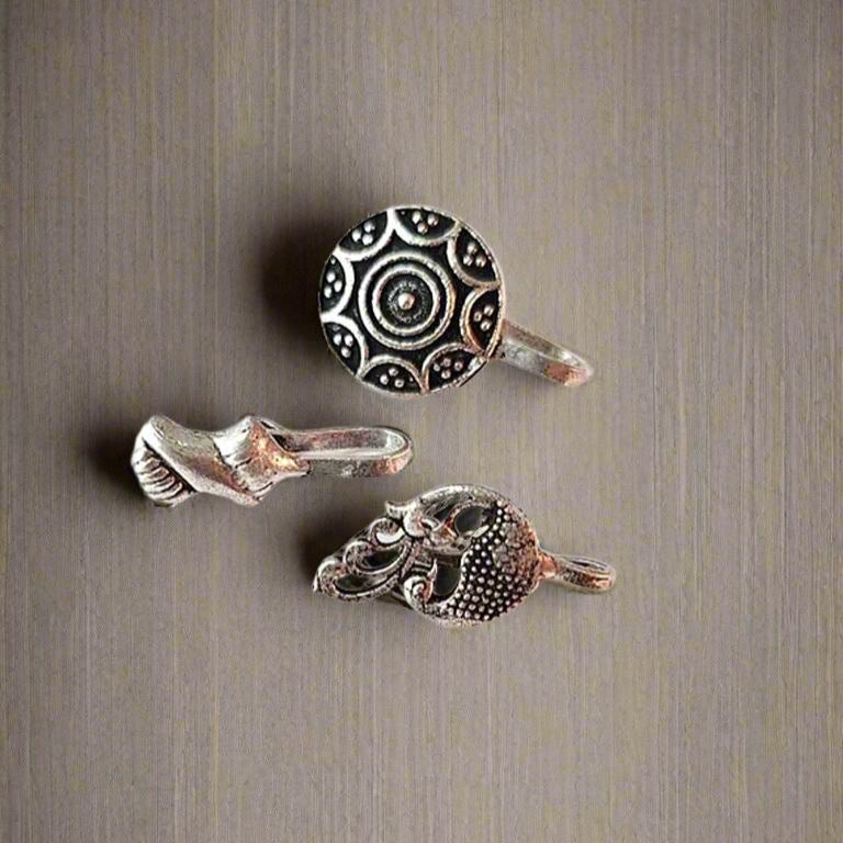 Oxidized Silver Nose Pin Combo