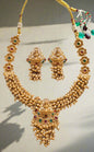 Traditional Goddess Lakshmi Motif 1.5 Gram Gold Plated Necklace Set