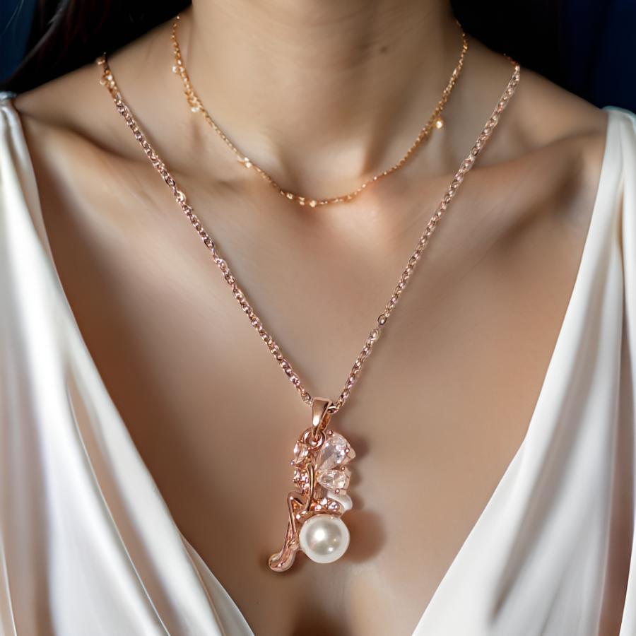 Tinker Bell Pendant Anti Tarnish Rose Gold Plated Chain Necklace