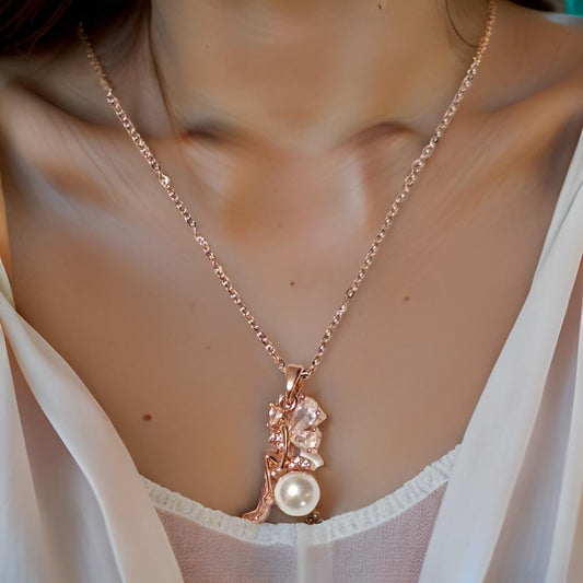 Tinker Bell Pendant Anti Tarnish Rose Gold Plated Chain Necklace