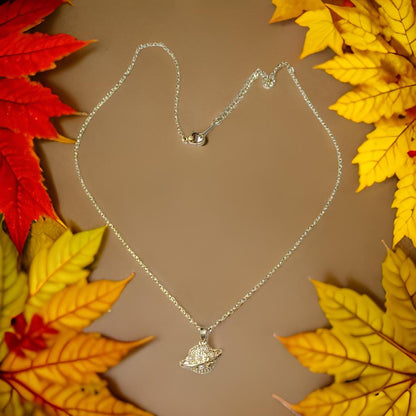 Planet Pendant Anti Tarnish Gold Plated Chain Necklace